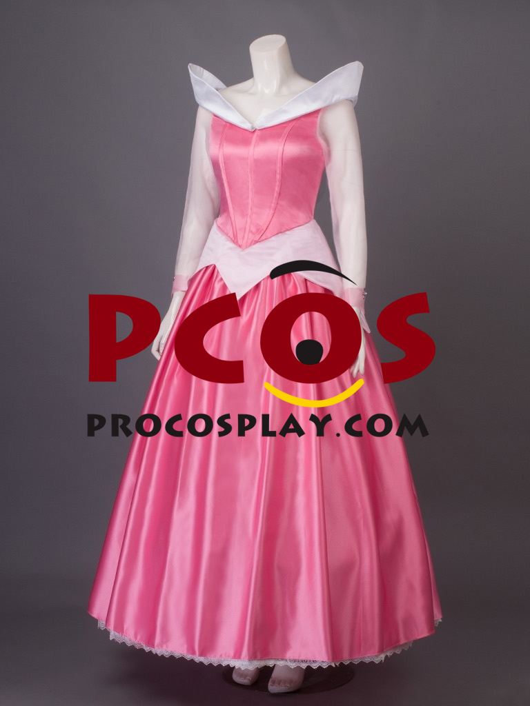 We Have Disney Cartoon Sleeping Beauty Princess Aurora Cosplay Costume Pink Dress For Sale