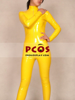Yellow PVC Zipper Shiny Metallic Unisex Zentai Suit B040 - Best Profession  Cosplay Costumes Online Shop