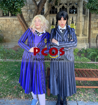 Costume per ragazze di mercoledì Addams/costume di Halloween di mercoledì/abito  della famiglia Addams/cosplay di mercoledì per ragazze/abito da ballo di  mercoledì/mercoledì -  Italia